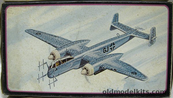 AMT-Frog 1/72 Heinkel He-219 Owl Fighter  - (Frog Molds), 3702-80 plastic model kit